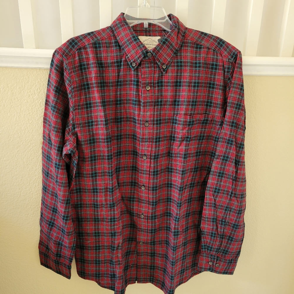 Men's Long-sleeve Flannel Botton Down Shirt